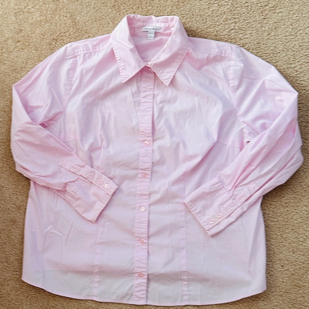 Pink Button-Up Blouse